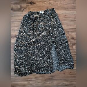 The Normal Brand Black Floral A-Line Skirt